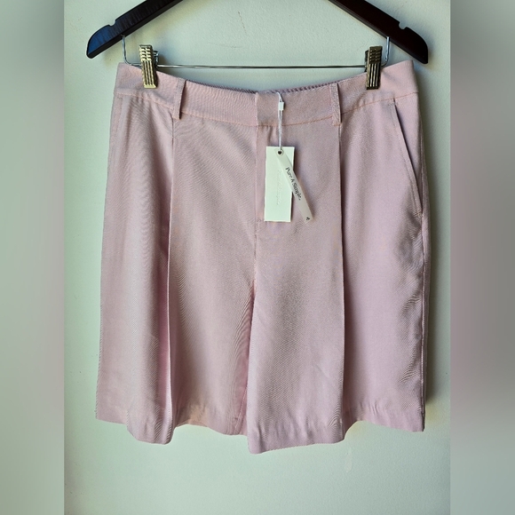 PURE&SIMPLE Rose Petal Pastel Pink Bermuda Shorts Viscose Size M - Picture 2 of 9